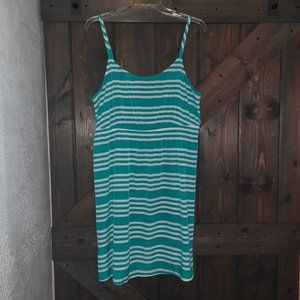 Lane Bryant 18/20 tank strap dress aqua / white